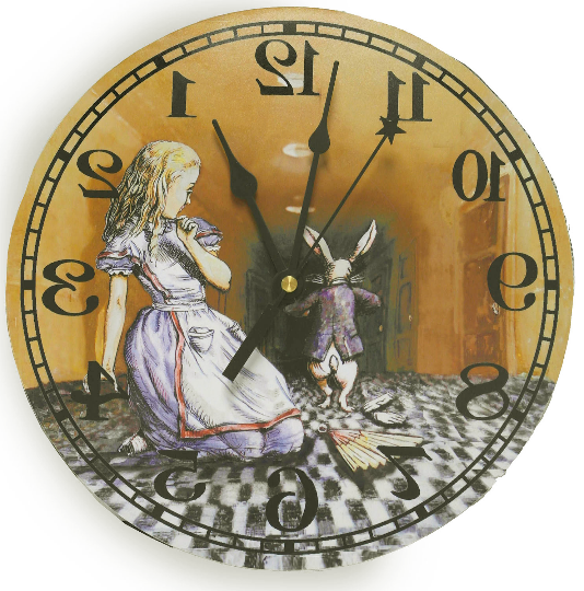 Alice Down the Rabbit Hole Clock, 3 SIZES $36.00 to $52.00  