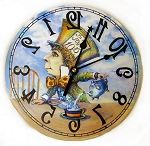 Mad Hatter Clock, 3 SIZES $36.00 to $52.00 